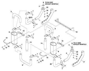 Muffler 5.4l/6.8l Cpl Exhaust C3 Diagram and Parts List for QT07068ANANA (5217447)(2008) Generac Generator