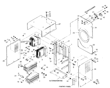 Part Location Diagram of 54490 Generac Panel, Upper Rear Frame
