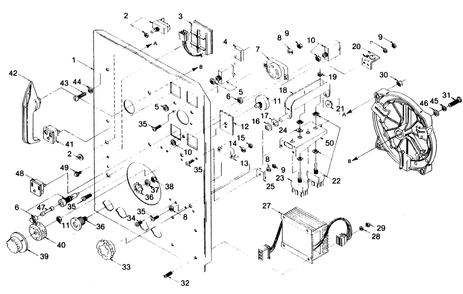 Control Panel Diagram and Parts List for 1003-A  Generac Welder