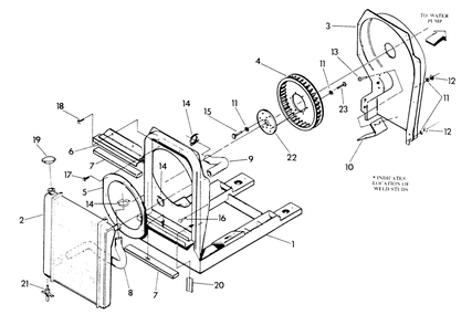 Radiator Diagram and Parts List for 9343-0  Generac Generator