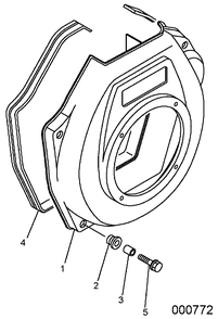 Cooling Fan Case Diagram and Parts List for 0068640 (9865295 - 9878373)(2015) Generac Generator