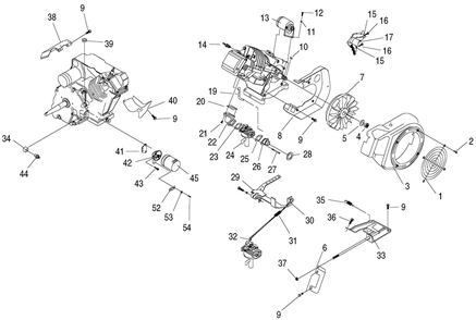 Engine 1 Diagram and Parts List for 0047910 (3762455 - 4697865)(2014) Generac Generator