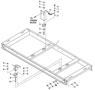 Mounting Base Diagram and Parts List for 0053371 (4646771 - 4786208)(2007) Generac Generator