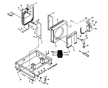 Mounting Base And Radiator Diagram and Parts List for 9156-1  Generac Generator