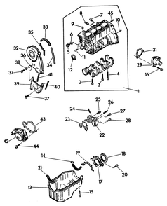 Cylinder Block And Oil Pan Diagram and Parts List for 9260-4  Generac Generator
