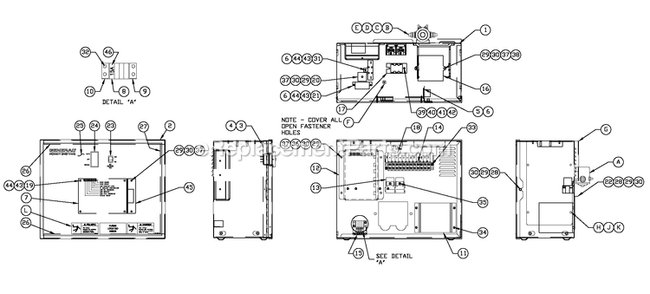 R-200 3600 Rpm Duratec Diagram and Parts List for QT06030KNAN (4939531)(2008) Generac Generator