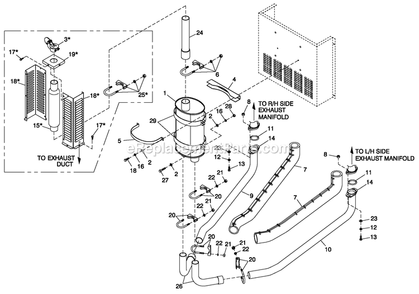 Ev Exhaust 60kw G3 Diagram and Parts List for QT06030JVAN (5098532)(2008) Generac Generator