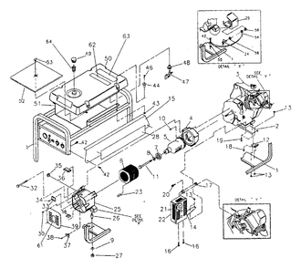Generator Diagram and Parts List for GN3800 (0486-0)(0486-0) Generac Generator