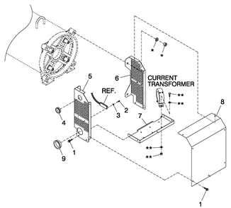 Exciter Shielding Cpl 5.4l 80kw And 100, 130kw Diagram and Parts List for QT15068AVNYA (5825782)(2010) Generac Generator