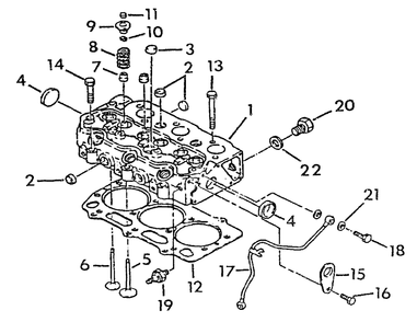 Cylinder Head Diagram and Parts List for 9344-2  Generac Generator