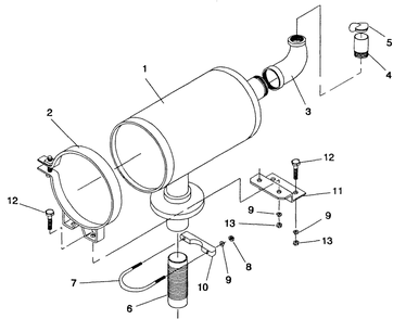 Muffler Diagram and Parts List for 0995-0  Generac Generator