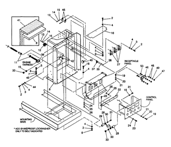 Connection Panel Diagram and Parts List for 4061-0  Generac Generator