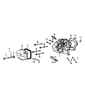 Part Location Diagram of 0J00620105 Generac Head; cylinder