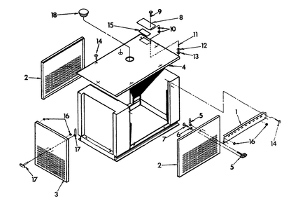 Hinged Compartment Diagram and Parts List for 9324-4  Generac Generator