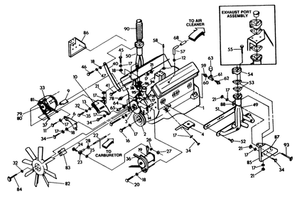 Engine Diagram and Parts List for 9300-4  Generac Generator