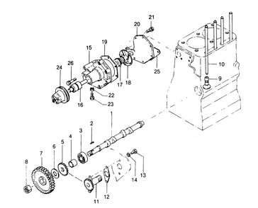 Camshaft And Water Pump Diagram and Parts List for 8248-1  Generac Welder
