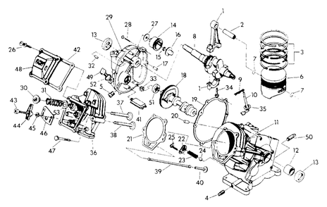 Gn-190 Engine (Long Block) (10/95) Diagram and Parts List for 3500XL (9441-0)(9441-0) Generac Generator