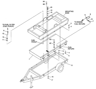 Trailer Diagram and Parts List for 4361-1  Generac Generator