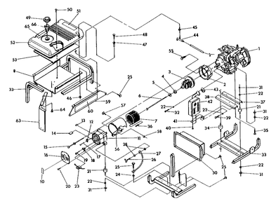 Engine Drawing No. 20736 Diagram and Parts List for GN5500 (0488-1)(0488-1) Generac Generator