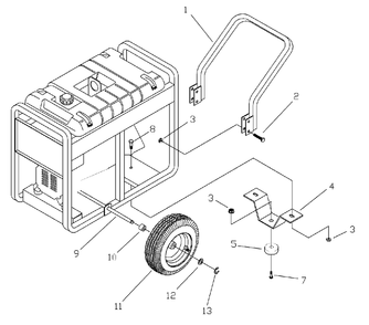 Wheel Kit Diagram and Parts List for 5500GCX (1786-0)(1786-0) Generac Generator