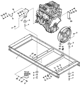 Mounting Base Diagram and Parts List for HT04542ANAX (6264225)(2011) Generac Generator