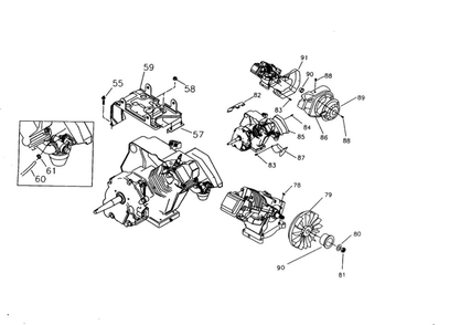 Flywheel Diagram and Parts List for EHC040480  Generac Engine