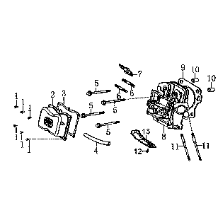 Cylinder head Diagram and Parts List for 5940-1  Generac Generator
