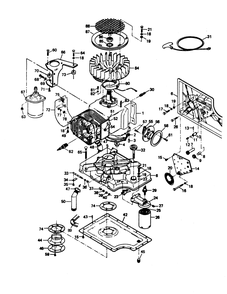 Engine Parts Assembly Diagram and Parts List for 6613-1  Generac Generator