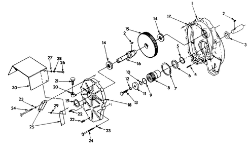 Gear Box Diagram and Parts List for 9566-0  Generac Generator