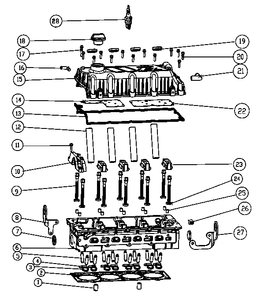 1.5l Gas Engine Cylinder Head Assembly Diagram and Parts List for QT03015ANSX (7005578 - 9279531)(2014) Generac Generator