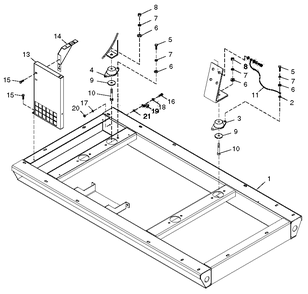 Mounting Base Diagram and Parts List for 0049132 (3797302 - 3797704)(2003) Generac Generator