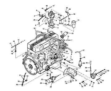 Engine Parts (Part 2) Diagram and Parts List for 1009-A  Generac Welder