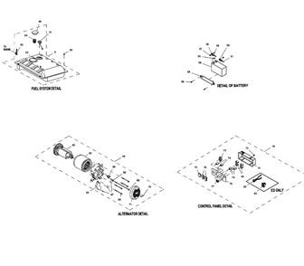 Main Assembly Diagram and Parts List for 5943-0  Generac Generator