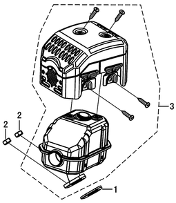 Muffler 2 Diagram and Parts List for 0059911 (7363389 - 7363816)(2012) Generac Generator
