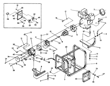 Generator Diagram and Parts List for ET2100 (9478-1)(9478-1) Generac Generator