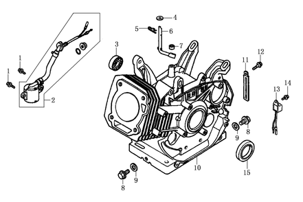 Crankcase Diagram and Parts List for 0060372 (7696193A - 8975940A)(2014) Generac Generator