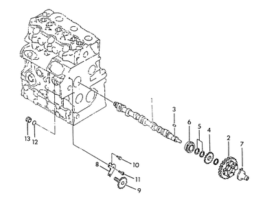 Camshaft Diagram and Parts List for 9510-0  Generac Generator