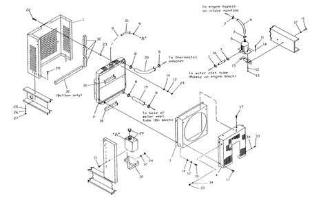 Radiator Diagram and Parts List for 0990-0  Generac Generator