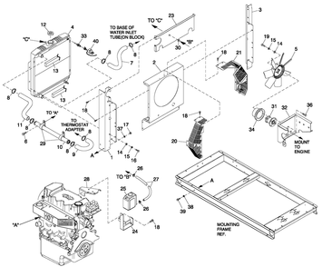 Cooling System 1.6l C1 Diagram and Parts List for 0055941 (6042221 - 6873475)(2012) Generac Generator