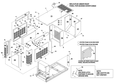Muffler Diagram and Parts List for 0047230 (3686341)(2014) Generac Generator