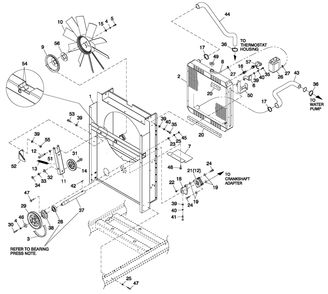 C2 Cooling Sytem And Fan Drive Diagram and Parts List for ET04524ANSN (5632859 - 5781974)(2010) Generac Generator