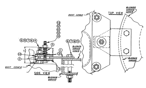 Vibration Dampening Assembly Diagram and Parts List for 6072-0  Generac Generator