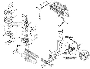 Part Location Diagram of 0G1397F Generac Fuel Reg. Rework 1.5l