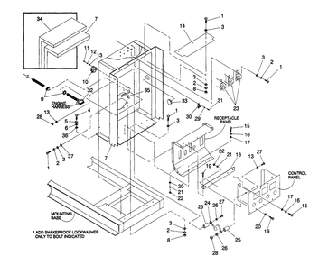 Connection Panel Diagram and Parts List for 4365-1  Generac Generator