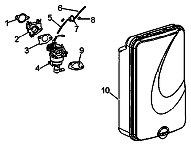 Air Cleaner And Carburetor Diagram and Parts List for 0059451 (7442620A - 8094139A)(2013) Generac Generator