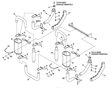 Muffler 5.4l/6.8l Cpl Exhaust C3 Diagram and Parts List for QT04554AVSNA (4413178 - 4808303)(2007) Generac Generator