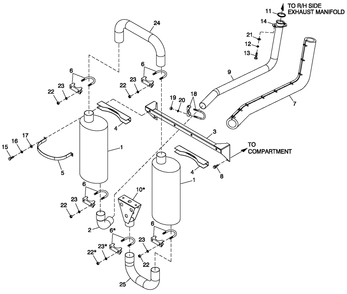 Muffler Exhaust Diagram and Parts List for QT04524ANSN (5138429 - 5226378)(2008) Generac Generator