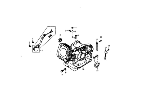 Crankcase Diagram and Parts List for 006001-0  Generac Generator