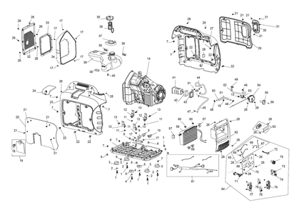 Fig-0 Diagram and Parts List for G0071290 GP3000I Generac Generator