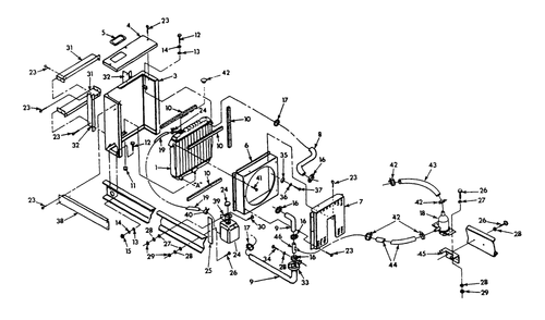 Radiator Diagram and Parts List for 9324-4  Generac Generator